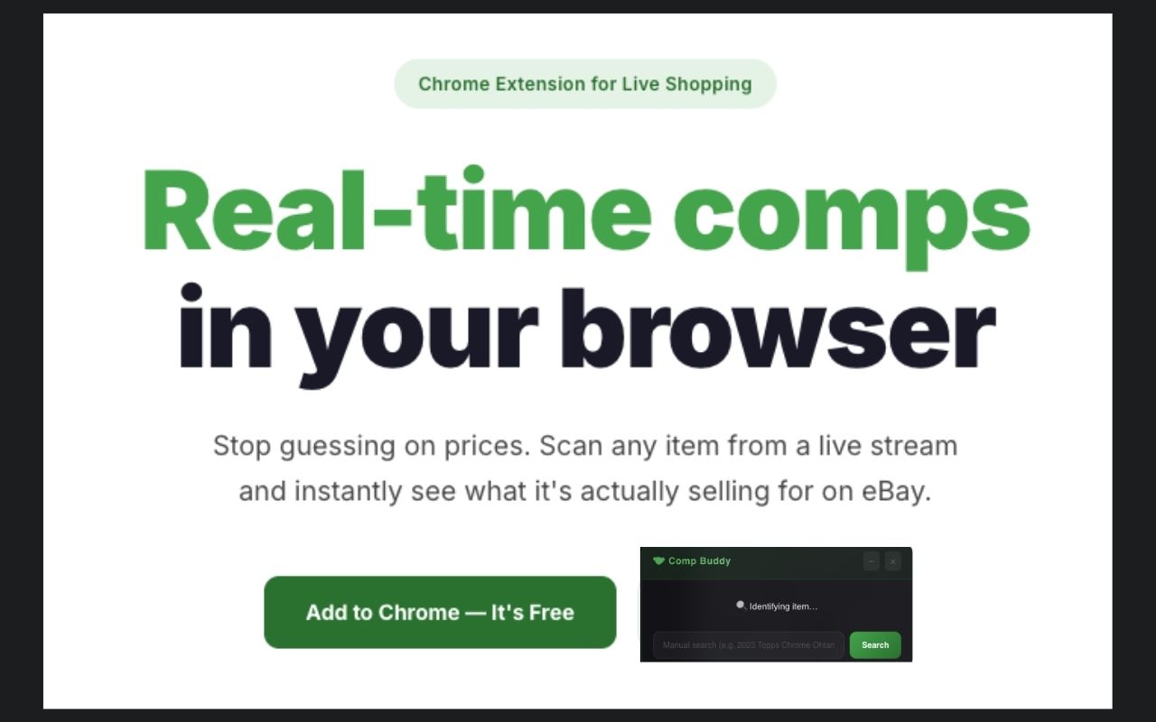 Comp Buddy Chrome extension interface